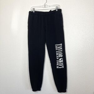 Taylor Swift The Eras Tour Sweatpants Womens M Black Fleece Joggers Graphic